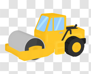 Icon - Yellow Road Roller Vehicle For Construction Transparent PNG