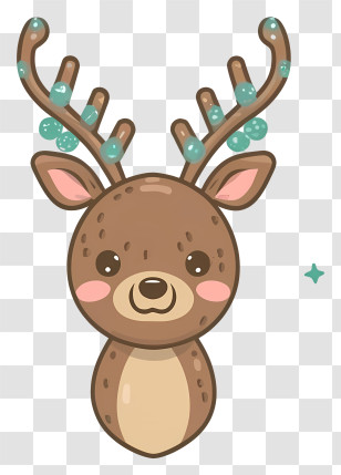Deer - Adorable Cartoon Reindeer Illustration For Christmas Transparent PNG