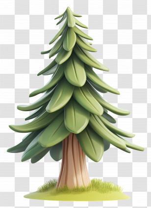 Cartoon Spruce Tree - Green Pine Tree Illustration Transparent PNG