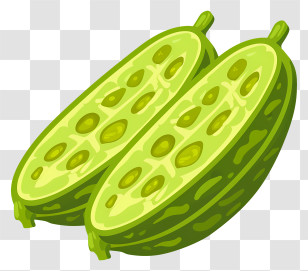 Bitter Melon - Green Bitter Melon Halves Transparent PNG