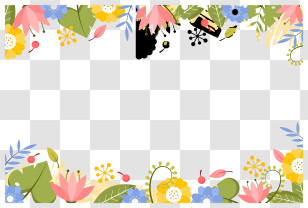 Hand Drawn Photo Frame - Floral Frame Border For Decorative Design Transparent PNG