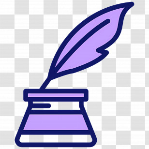 Feather Ink - Purple Ink And Quill Transparent PNG