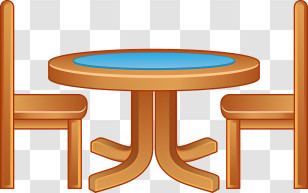 Chair - Round Wooden Table With Two Chairs Illustration Transparent PNG