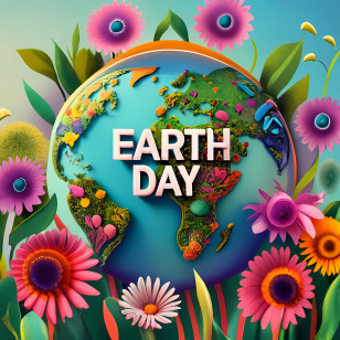 Earth Day - Earth Day Illustration With Flowers And Globe Transparent PNG