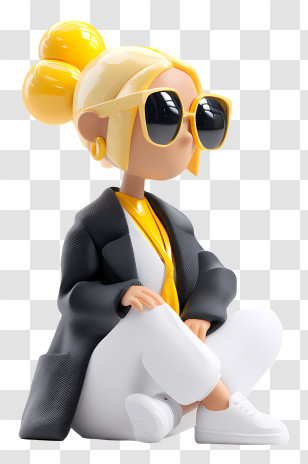 Yellow Hair Business Woman - Stylish Woman In Sunglasses Transparent PNG