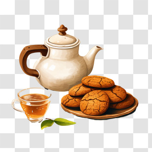 National Gingersnap Day
 - Teapot And Cookies With Tea Transparent PNG