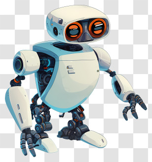 Cartoon Robot - Robot With Orange Eyes Design Transparent PNG