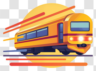 Emoji - Speedy Yellow Train Illustration Transparent PNG