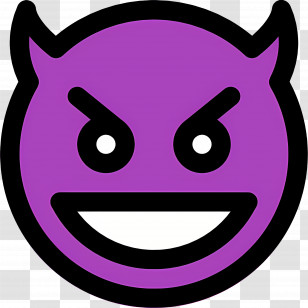 Emoji Devil - Purple Devil Emoji With Horns Transparent PNG