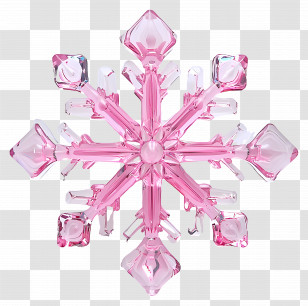 Crystal Snowflake - Pink Crystal Snowflake Decoration Transparent PNG
