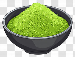Matcha Powder - Green Powder In Black Bowl Transparent PNG