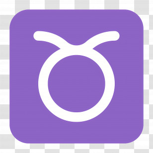 Taurus Emoji - Taurus Zodiac Symbol In Purple Transparent PNG