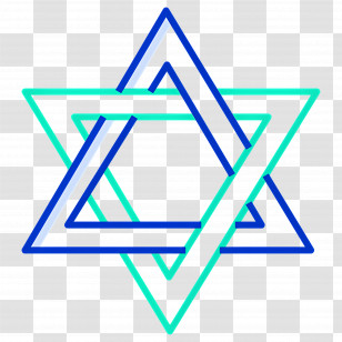 Star Of David - Geometric Interlocking Star Of David Symbol Transparent PNG