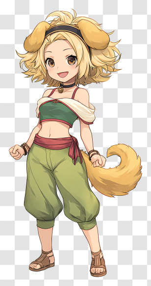 Roxanne - Cute Dog-Girl Anime Character Transparent PNG