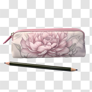 Pencil Case
 - Floral Pencil Case With A Pencil Transparent PNG