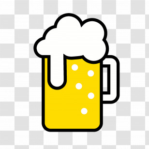 Beer - Foamy Beer Mug Illustration Transparent PNG