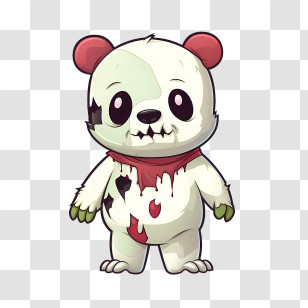 Zombie Bear - Zombie Panda Cartoon Illustration Transparent PNG
