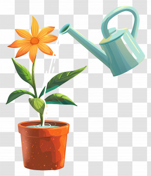 Water - Watering Plant In Pot Transparent PNG