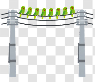 Icon - Parrots Sitting On Wires Transparent PNG