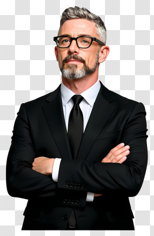 Businessman Looking Up - Senior Executive Arms Crossed Transparent PNG