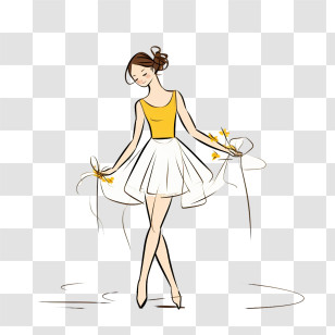 Dancing Girl
 - Graceful Ballerina Sketch Transparent PNG