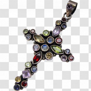 Gemstone Charms & Pendants Religion - Cross Transparent PNG