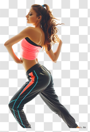 Zumba Woman - Woman Dancing In Fitness Outfit Transparent PNG