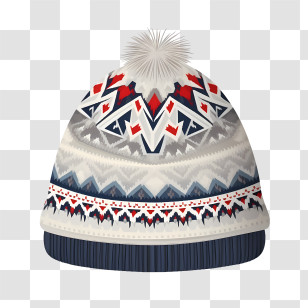 Winter Hat
 - Knitted Patterned Beanie For Cold Weather Transparent PNG