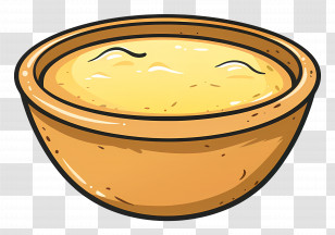 Ghee - Illustration Of A Bowl Of Creamy Custard Transparent PNG