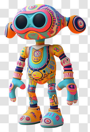 Alien Hominid - Colorful Cartoon Robot Transparent PNG