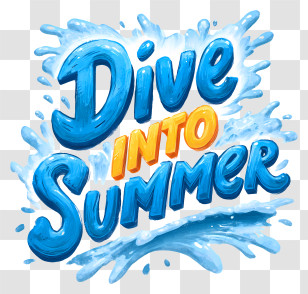 Dive Into Summer - Dive Into Summer Text Transparent PNG