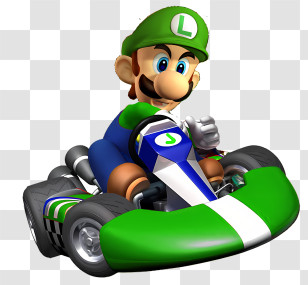 Off Road - Animated Green-capped Racer On A Go-kart Transparent PNG