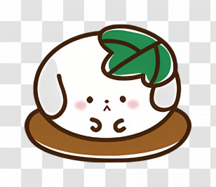 Kashiwankomochi - Cute Cartoon Puppy With Leaf On Head Transparent PNG