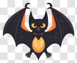 Halloween Bat - Cute Cartoon Bat Illustration For Halloween Transparent PNG
