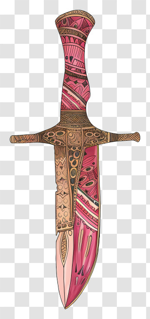 Sword - Ornate Dagger With Intricate Design Transparent PNG