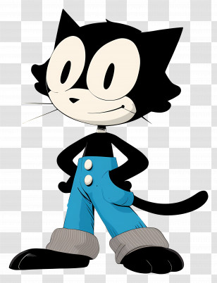 Felix The Cat - Classic Cartoon Cat Character Transparent PNG