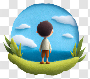 Beyond Expectation - Boy Gazing At The Ocean Transparent PNG