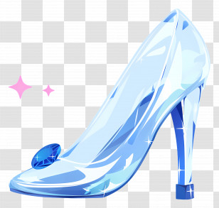 Cinderella Glass Shoe - Transparent Glass High Heel Fantasy Shoe Transparent PNG