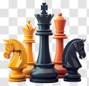 Chess - Colorful Chess Pieces Transparent PNG