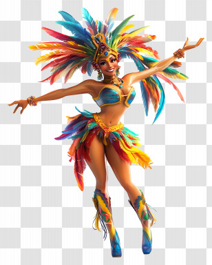 Rio Carnival - Colorful Carnival Dancer Transparent PNG