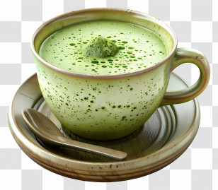 Matcha Green Tea - Green Matcha Tea In Ceramic Cup Illustration Transparent PNG