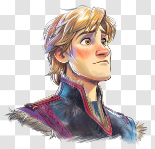 Prince Kristoff - Worried Animated Character With Blonde Hair Transparent PNG