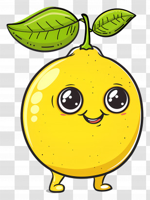 Cartoon Lemon - Smiling Cartoon Lemon Character Transparent PNG