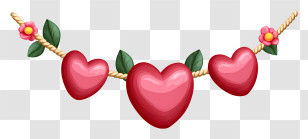 Valentine Garland - Heart Garland Decoration Transparent PNG