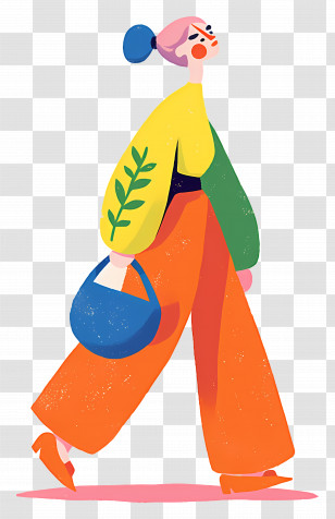 Fashion Model - Colorful Woman Walking Transparent PNG