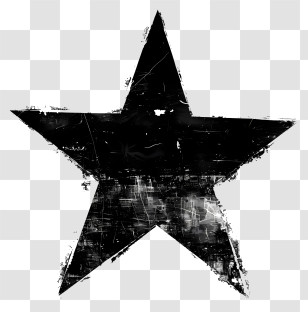 Black Star - Grunge Black Star Design Transparent PNG