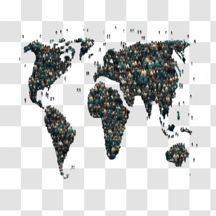 World Population Day
 - World Map Made Of People Transparent PNG