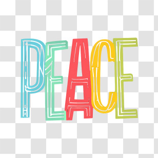 Peace - Colorful PEACE Text As Word Art Transparent PNG