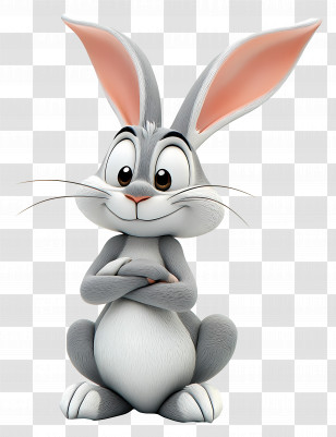 Bugs Bunny - Cartoon Rabbit With Big Ears Transparent PNG
