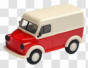 Delivery Car - Red And White Toy Van Transparent PNG